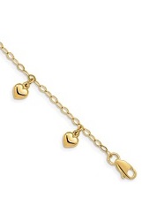 very nice tiny gold puffed charms bracelet for babies